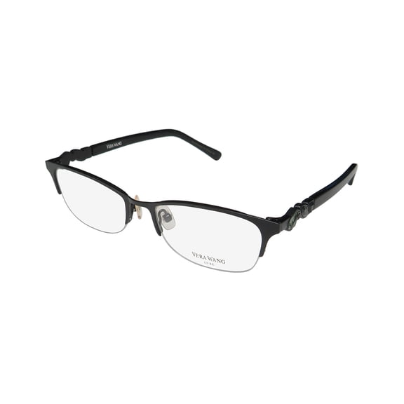 NEW VERA WANG LUXE NEDAJ WOMENS/LADIES CAT EYE HALF-RIM BLACK FRAME DEMO LENSES 52-16-140 EYEGLASSES/SPECTACLES
