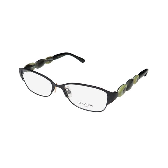 NEW VERA WANG LUXE ODILE WOMENS/LADIES DESIGNER FULL-RIM BLACK FRAME DEMO LENSES 49-15-130 EYEGLASSES/EYEGLASS FRAME