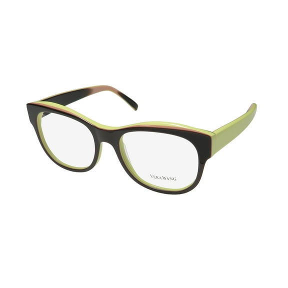 NEW VERA WANG LUXE ORIANA WOMENS/LADIES OVERSIZED FULL-RIM LEMON FRAME DEMO LENSES 53-17-140 EYEGLASSES/SPECTACLES