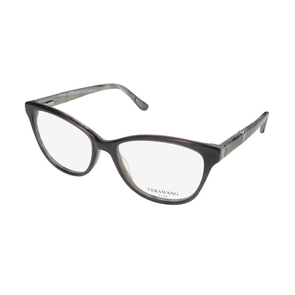 NEW VERA WANG LUXE ZAARA WOMENS/LADIES CAT EYE FULL-RIM DOVE FRAME DEMO LENSES 50-15-133 FLEXIBLE HINGES EYEGLASSES/EYE GLASSES