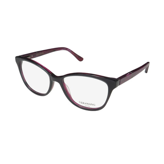 NEW VERA WANG LUXE ZAARA WOMENS/LADIES CAT EYE FULL-RIM EGGPLANT FRAME DEMO LENSES 50-15-133 FLEXIBLE HINGES EYEGLASSES/EYEGLASS FRAME