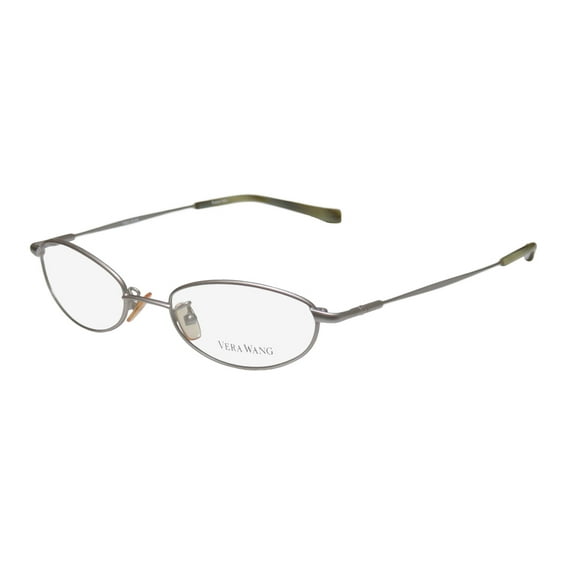 NEW VERA WANG V01 WOMENS/LADIES OVAL FULL-RIM SILVER CLASSIC SHAPE HIP MADE IN ITALY FRAME DEMO LENSES 49-17-135 EYEGLASSES/GLASSES