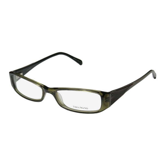 NEW VERA WANG V024 WOMENS/LADIES DESIGNER FULL-RIM OLIVE / BROWN / GRAY FRAME DEMO LENSES 50-16-130 FLEXIBLE HINGES EYEGLASSES/SPECTACLES