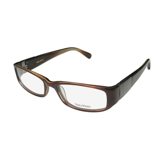 NEW VERA WANG V042 WOMENS/LADIES RECTANGULAR FULL-RIM RUBY FRAME DEMO LENSES 51-17-135 SPRING HINGES EYEGLASSES/EYEGLASS FRAME