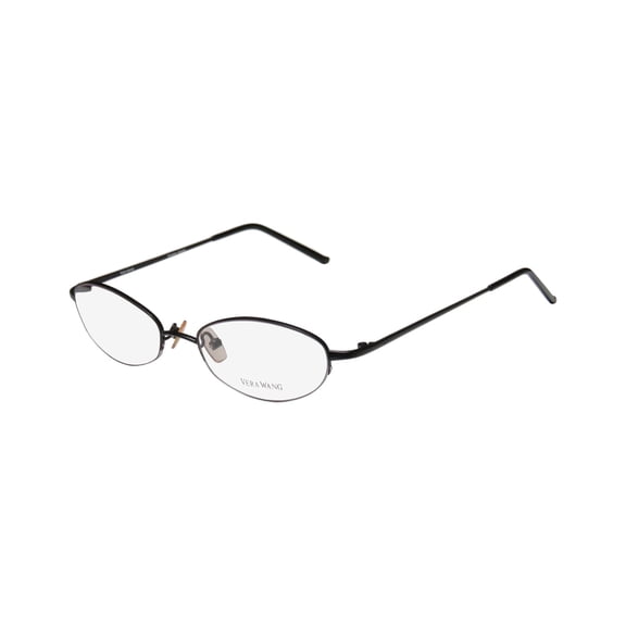 NEW VERA WANG V05 WOMENS/LADIES DESIGNER HALF-RIM BLACK GLAMOROUS HIP AFFORDABLE JAPAN FRAME DEMO LENSES 47-17-130 EYEGLASSES/EYEGLASS FRAME