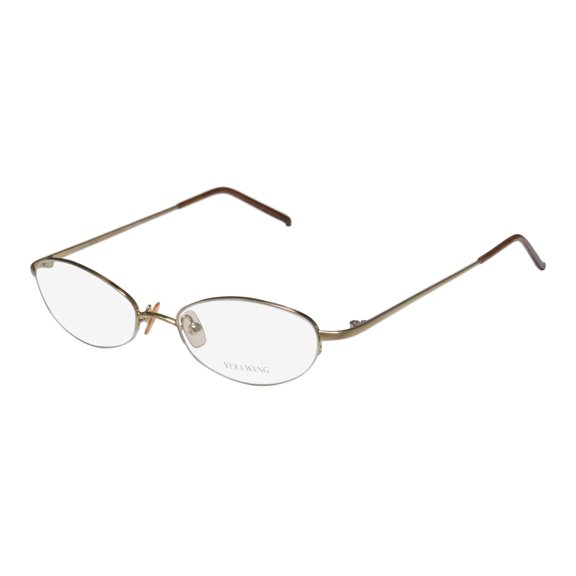 NEW VERA WANG V05 WOMENS/LADIES DESIGNER HALF-RIM GOLD GLAMOROUS HIP AFFORDABLE JAPAN FRAME DEMO LENSES 49-17-135 EYEGLASSES/EYEWEAR