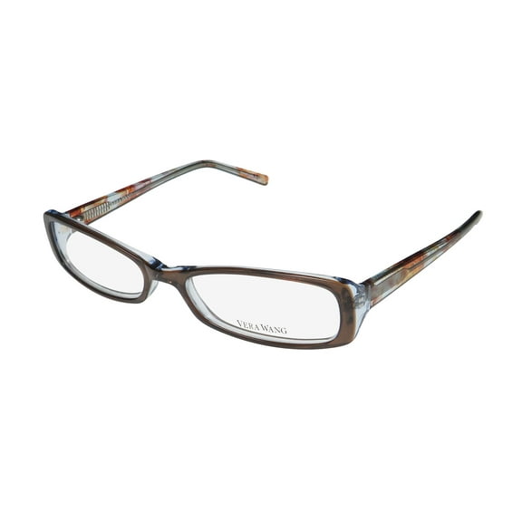 NEW VERA WANG V050 WOMENS/LADIES DESIGNER FULL-RIM BROWN COLOR COMBINATION GORGEOUS HIP FRAME DEMO LENSES 51-15-132 EYEGLASSES/GLASSES
