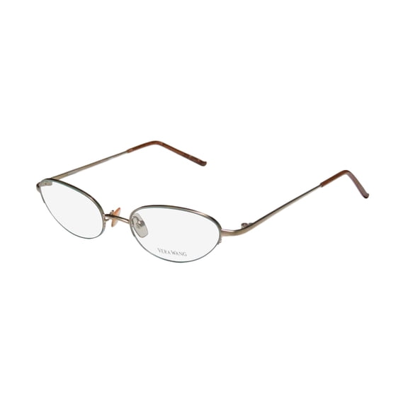 NEW VERA WANG V06 WOMENS/LADIES CAT EYE HALF-RIM GOLD OPTICAL CAT EYE MADE IN JAPAN FRAME DEMO LENSES 48-18-130 EYEGLASSES/EYEWEAR