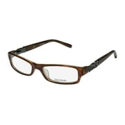 NEW VERA WANG V083 WOMENS/LADIES DESIGNER FULL-RIM SUN SUEDE FRAME DEMO LENSES 50-16-130 FLEXIBLE HINGES EYEGLASSES/EYE GLASSES