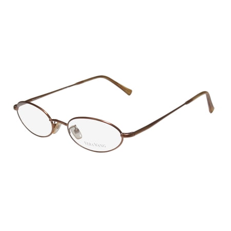 NEW VERA WANG V09 WOMENS/LADIES OVAL FULL-RIM BRONZE LIGHT STYLE IMPORTED FROM ITALY FRAME DEMO LENSES 49-17-140 SPRING HINGES EYEGLASSES/EYEGLASS FRAME