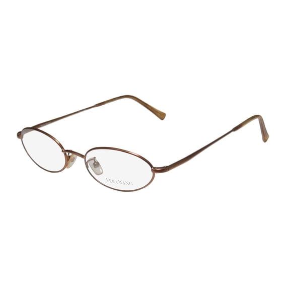 NEW VERA WANG V09 WOMENS/LADIES OVAL FULL-RIM BRONZE LIGHT STYLE IMPORTED FROM ITALY FRAME DEMO LENSES 49-17-140 SPRING HINGES EYEGLASSES/EYEGLASS FRAME