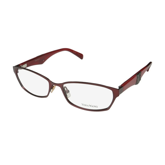 NEW VERA WANG V092 WOMENS/LADIES CAT EYE FULL-RIM RUBY FRAME DEMO LENSES 50-16-133 SPRING HINGES EYEGLASSES/GLASSES