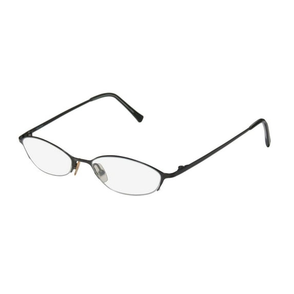 NEW VERA WANG V101 WOMENS/LADIES CAT EYE HALF-RIM TITANIUM BLACK HALF-RIMLESS CAT EYE TITANIUM FRAME DEMO LENSES 48-17-130 EYEGLASSES/EYEGLASS FRAME