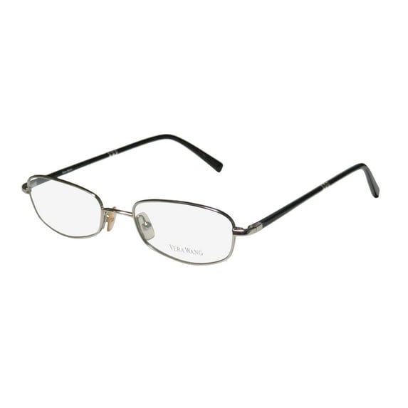 NEW VERA WANG V108 WOMENS/LADIES DESIGNER FULL-RIM CHROME / BLACK PRESTIGIOUS DESIGNER OPTICAL FRAME DEMO LENSES 48-18-130 EYEGLASSES/GLASSES