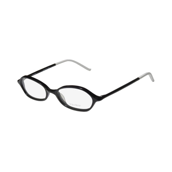 NEW VERA WANG V132 WOMENS/LADIES DESIGNER FULL-RIM BLACK / WHITE GORGEOUS HIP HANDMADE IN JAPAN FRAME DEMO LENSES 46-17-136 EYEGLASSES/EYE GLASSES