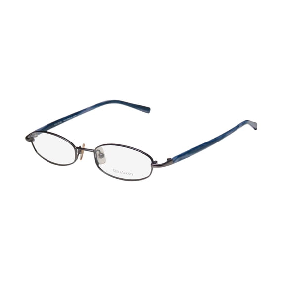 NEW VERA WANG V137 WOMENS/LADIES DESIGNER FULL-RIM PURPLISH GRAY / LAPIS HAND MADE IN JAPAN HIP DURABLE FRAME DEMO LENSES 47-17-135 EYEGLASSES/SPECTACLES