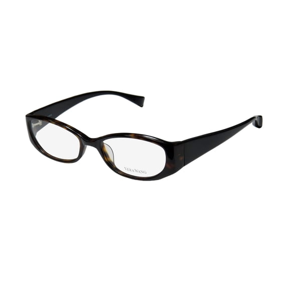 NEW VERA WANG V160 WOMENS/LADIES DESIGNER FULL-RIM DARK TORTOISE / BLACK GORGEOUS PLASTIC ARMS IN STYLE FRAME DEMO LENSES 50-17-130 EYEGLASSES/EYEGLASS FRAME