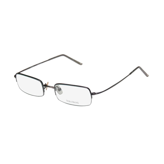 NEW VERA WANG V23 WOMENS/LADIES DESIGNER HALF-RIM DARK GRAY INEXPENSIVE DEMO LENS HARD CASE FRAME DEMO LENSES 46-18-133 EYEGLASSES/EYEGLASS FRAME