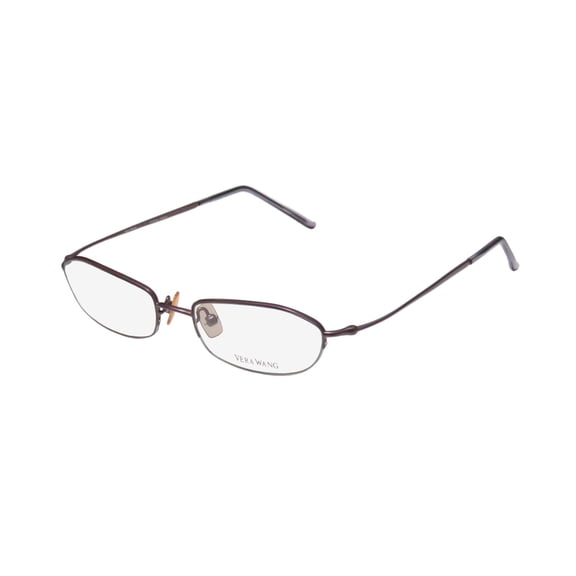NEW VERA WANG V25 WOMENS/LADIES DESIGNER HALF-RIM LILAC ULTIMATE COMFORT CLASSIC SHAPE FRAME DEMO LENSES 47-16-133 EYEGLASSES/GLASSES