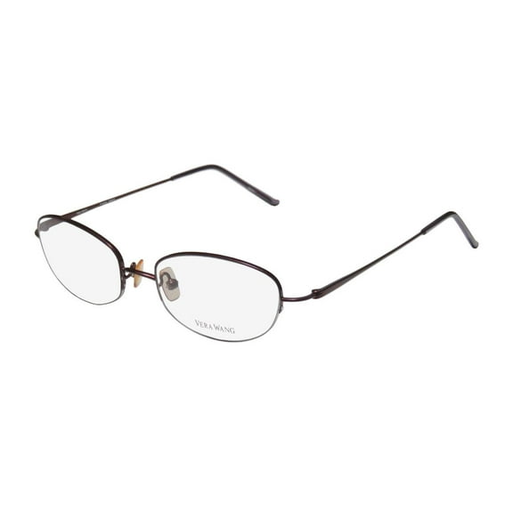 NEW VERA WANG V27 WOMENS/LADIES DESIGNER HALF-RIM BLACKBERRY DEMO LENS DURABLE ORIGINAL CASE FRAME DEMO LENSES 49-17-136 EYEGLASSES/EYE GLASSES