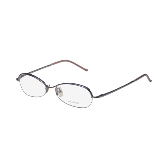 NEW VERA WANG V30 WOMENS/LADIES DESIGNER HALF-RIM LILAC ULTIMATE COMFORT MADE IN JAPAN FRAME DEMO LENSES 52-15-140 EYEGLASSES/EYEWEAR