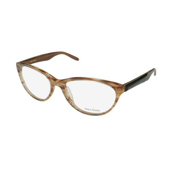 NEW VERA WANG V312 WOMENS/LADIES DESIGNER FULL-RIM CARMEL HORN FRAME DEMO LENSES 54-17-135 EYEGLASSES/GLASSES