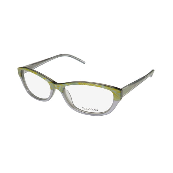 NEW VERA WANG V318 WOMENS/LADIES CAT EYE FULL-RIM LEMON FRAME DEMO LENSES 52-15-135 SPRING HINGES EYEGLASSES/GLASSES