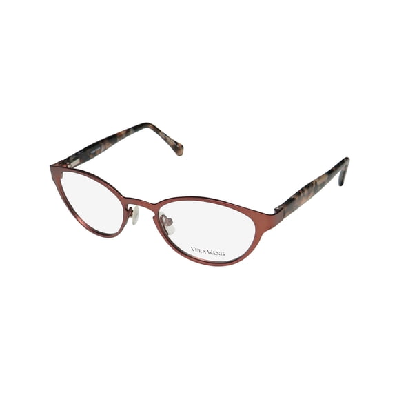 NEW VERA WANG V331 WOMENS/LADIES CAT EYE FULL-RIM BROWN FRAME DEMO LENSES 47-18-130 FLEXIBLE HINGES EYEGLASSES/GLASSES