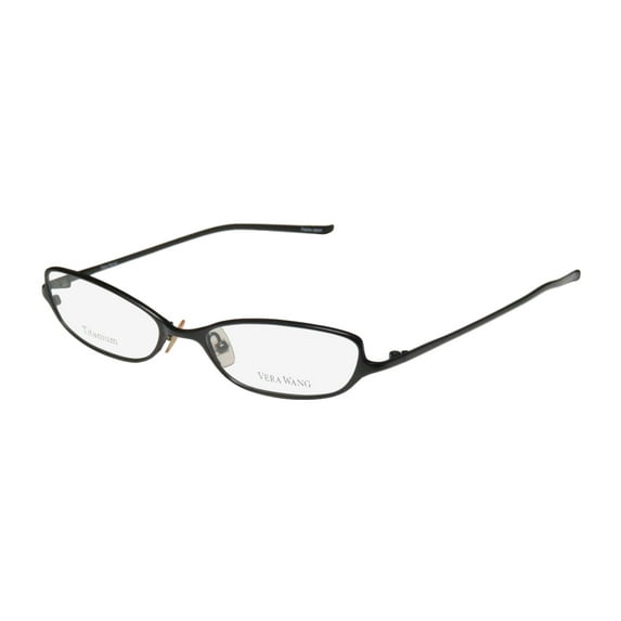 NEW VERA WANG V34 WOMENS/LADIES CAT EYE FULL-RIM TITANIUM BLACK ELEGANT ALLERGY FREE CAT EYE TITANIUM FRAME DEMO LENSES 51-16-133 EYEGLASSES/SPECTACLES