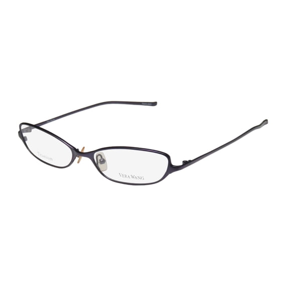NEW VERA WANG V34 WOMENS/LADIES CAT EYE FULL-RIM TITANIUM VIOLET ELEGANT ALLERGY FREE CAT EYE TITANIUM FRAME DEMO LENSES 51-16-133 EYEGLASSES/EYEGLASS FRAME
