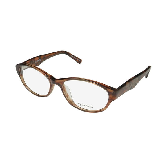 NEW VERA WANG V353 MENS/WOMENS DESIGNER FULL-RIM BROWN FRAME DEMO LENSES 51-15-135 EYEGLASSES/EYE GLASSES