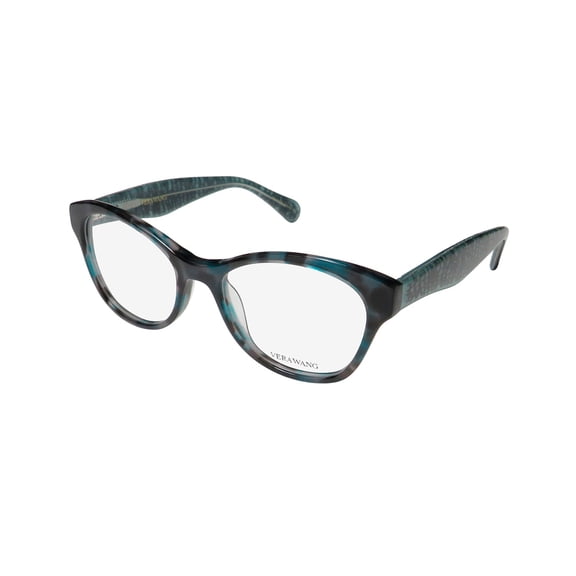 NEW VERA WANG V374 WOMENS/LADIES CAT EYE FULL-RIM TEAL FRAME DEMO LENSES 49-17-130 SPRING HINGES EYEGLASSES/EYEGLASS FRAME
