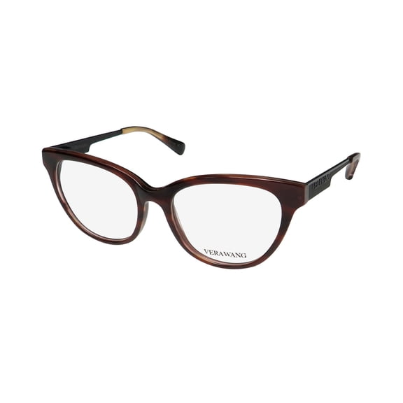 NEW VERA WANG V375 WOMENS/LADIES CAT EYE FULL-RIM BURGUNDY FRAME DEMO LENSES 51-17-130 SPRING HINGES EYEGLASSES/EYEWEAR