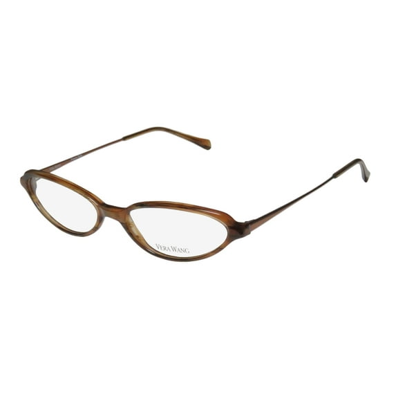 NEW VERA WANG V47 WOMENS/LADIES CAT EYE FULL-RIM BROWN STUNNING CAT EYE MADE IN ITALY FRAME DEMO LENSES 52-15-135 EYEGLASSES/EYE GLASSES