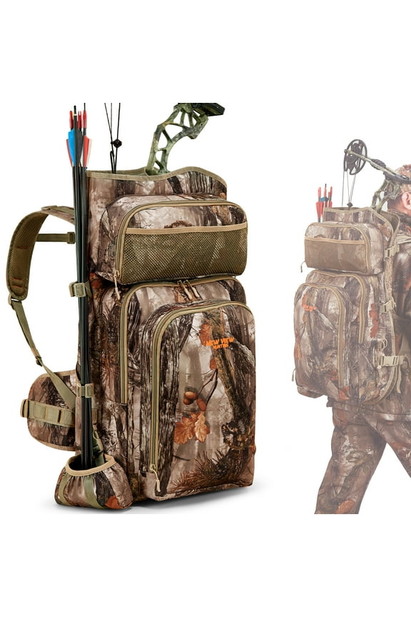 Camo Bow Hunting Backpack for Men and Women, Saddle Hunting Back Pack with Bow Holder, Elk and Deer Hunting Bag