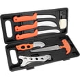 thumbnail image 1 of NEW VIEW Deer Processing Hunting Knife Set, 9-Piece Game Field Dressing Kit Gifts for Men, Includes Skinning Boning Butcher Knives, Gut Hook, Bone Saw, Rib Spreader, Sharpener, Gloves, Case, 1 of 6