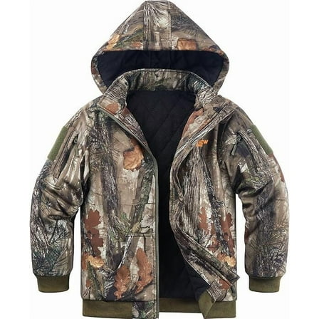 NEW VIEW Kids Camo Hunting Clothes Silent, Youth Hunting Jacket for Cold Winter, Camouflage Hunting Coat for Boys & Girls