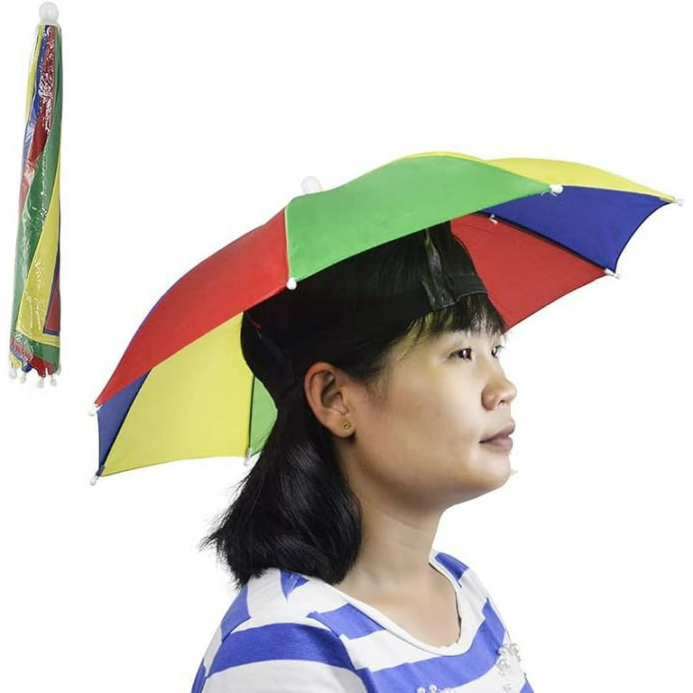 NEW-Vi Umbrella Hat Adult and Kids Folding Cap for Beach Fishing