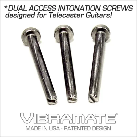 NEW - Vibramate Dual Access Intonation Screws (3), Metric Thread - #VB-TE-DAS-M