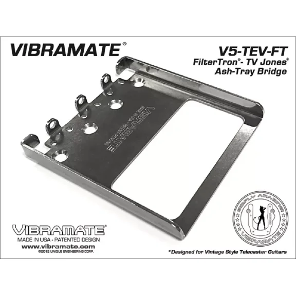 NEW - Vibramate V5 Ashtray Bridge For TV Jones/Filtertron Pickups, #V5-TEV-2-FTA