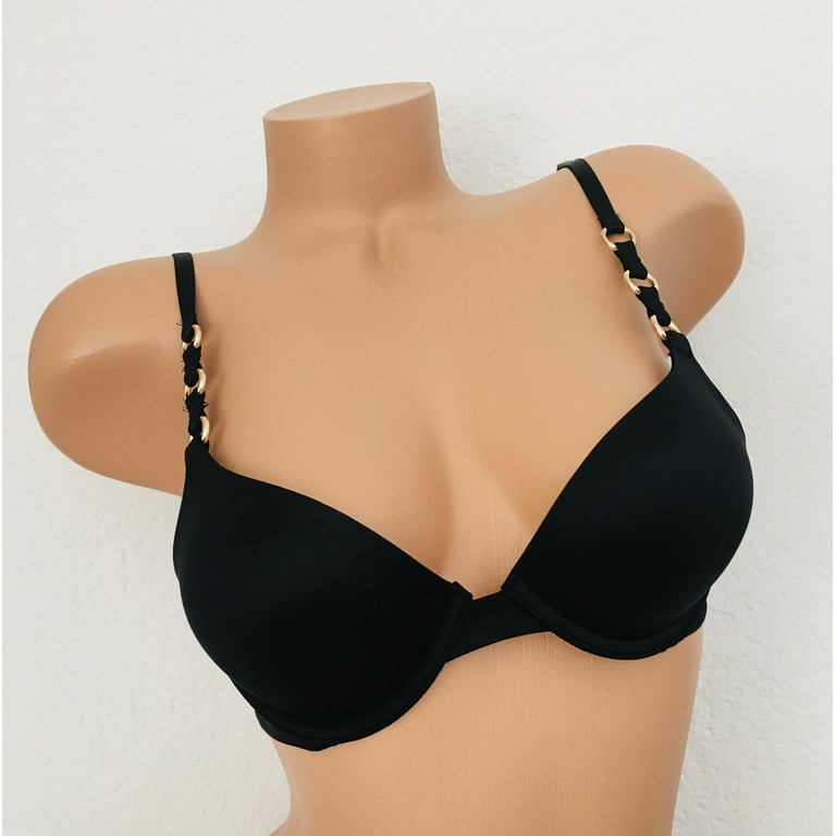 NEW Victoria's Secret Very Sexy Luxe Push Up Bra Black Gold Rings
