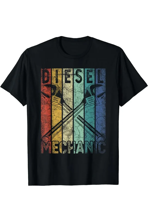 NEW Vintage Diesel Mechanic Funny Car Garage Men's Distressed Tee T-Shirt S-3XL