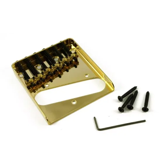 NEW - Vintage Style 6-Saddle Bridge For Fender Tele - GOLD