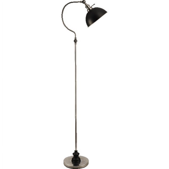 NEW Vintage Style Antique Silver Base & Black Shade Finish 69" Floor Lamp 31180F