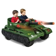 NEW WALMART EXCLUSIVE Adventure Force 24 Volt Thunder Tank GREEN Ride-On With Working Cannon and Rotating Turret! For Boys & Girls Ages 3 and up