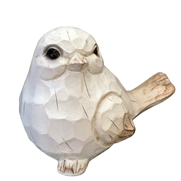 NEW WHITE Modern Farmhouse Bird Figurine, Bird Statue Sculpture - Carved Rustic Distressed Animal Bird Ornaments - Home Decor Accents Collectible Bird Figurine | Spring