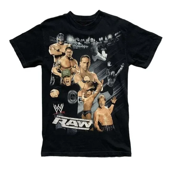 NEW WWE Raw Size S-5XL Rey Mysterio John Cena Wrestling T-Shirt,Black Color,Size L