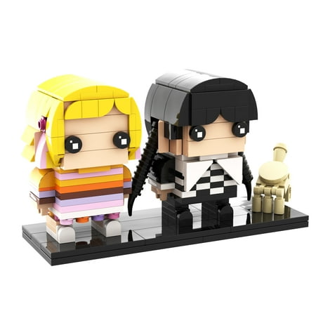 Wednesdays and Enid Wolf Girl Figures Building Blocks Sets with Little Thinged Famous Tv Brickheadz Toys Halloween Birthday Gifts for Girls Friends