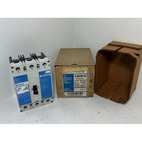 NEW Westinghouse EHD3010 10A Circuit Breaker Glossy Blue 480 VAC 3P 10 Amp NIB