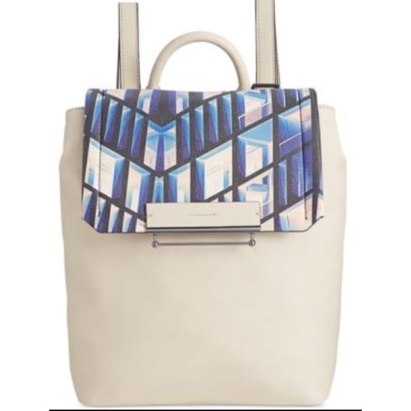 NEW White Ivory PVC Printed Jett Travel Backpack Bag $88